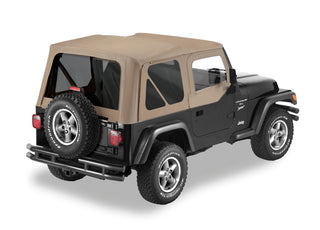 Bestop A-Top Soft Top Dark Tan Tinted Windows (F&R): Jeep Wrangler TJ 1997-2002 2.5L/4.0L