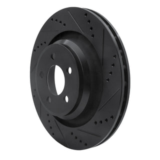 DFC 05-23 Chrysler 300 Rear Right Drilled & Slotted Black Brake Rotor