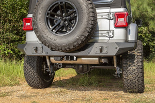 Rugged Ridge Spartan Full Width Rear Bumper (REAR): Jeep Wrangler JL 2018-2025 w/ 3.6L V6 / 3.0L EcoDiesel / 2.0L Turbo
