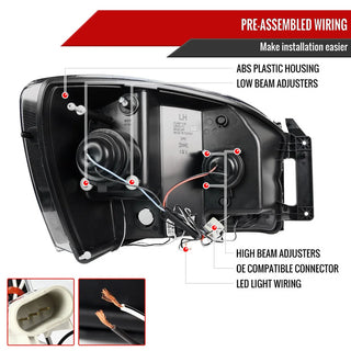 Spec D LED Projector Headlights (Black): Dodge Ram 2006 - 2008
