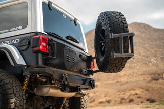 DV8 Offroad Body Mounted Tire Carrier: Jeep Wrangler JL 2018-2025 3.6L / 6.4L 392