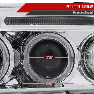 Spec D LED Projector Headlights (Chrome): Dodge Ram 1994 - 2001