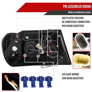 Spec D LED Projector HeadLights (Chrome): Jeep Grand Cherokee 1999 - 2004