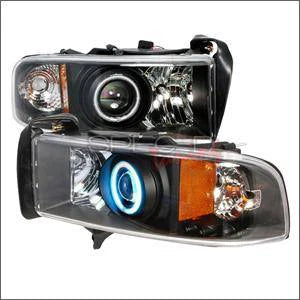 Spec D CCFL Projector Headlights (Black):Dodge Ram 1994 - 2001