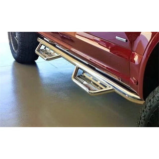 N-Fab Podium SS Polished Stainless Steel Side Step (WHEEL-TO-WHEEL): Fits Most Jeep Wrangler Models (2007-2018)
