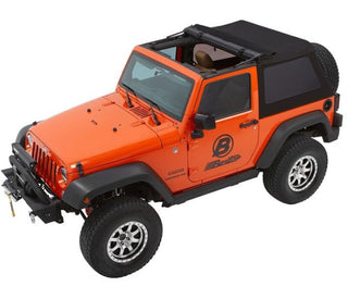 Bestop Trektop Glide Soft Top (REAR): Jeep Wrangler JK 2007-2018 3.8L/3.6L Black Diamond