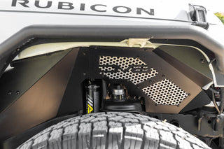 DV8 Offroad Front Inner Fenders Aluminum (F&R): Jeep Wrangler JK 2007-2018 3.8L/3.6L V6/2.0L Turbo - Satin Black