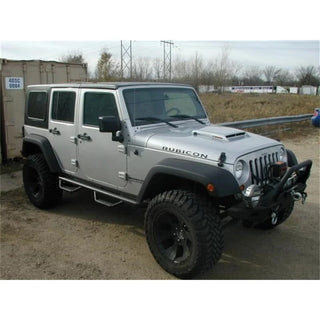 N-Fab Wheel-to-Wheel Nerf Step Bar 3in (TEXTURED BLACK): Fits Most Jeep Wrangler JK Models (2007-2018)