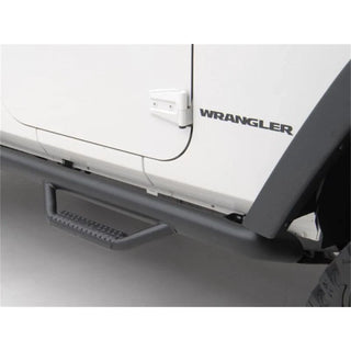 N-Fab Wheel-to-Wheel Nerf Step Bar 3in (TEXTURED BLACK): Fits Most Jeep Wrangler Models (2007-2018)