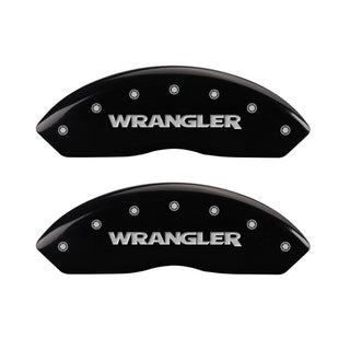 MGP Front set 2 Caliper Covers Engraved Front WRANGLER Black finish silver ch