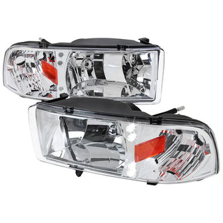 Spec D Crystal LED Head Lights (Chrome): Dodge Ram 1994 - 2001