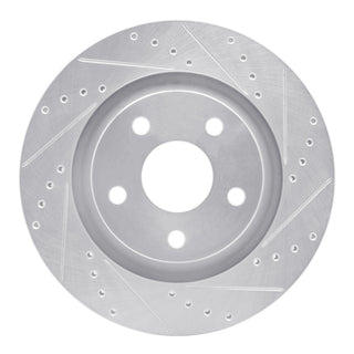 DFC 12-18 Jeep Wrangler Front Right Drilled & Slotted Silver Brake Rotor