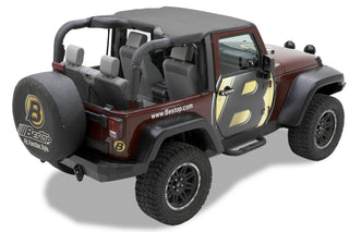 Bestop Targa Bikini Top Black Diamond (FRONT): Jeep Wrangler JK 2010-2018 3.6L/3.8L V6