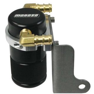 Moroso Billet Aluminum Air/Oil Separator Catch Can: Dodge Charger / Challenger 2006-2010 - Black