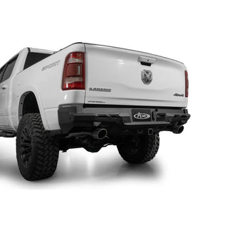Addictive Desert Designs Black Label Rear Bumper: Ram 1500 (2019-2024) - Hammer Black/Satin Black