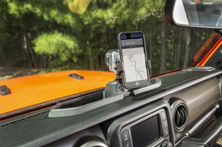 Rugged Ridge Dash Multi-Mount w/Phone Holder: Jeep Wrangler JL/JT 2017-2023 2.0L/3.6L