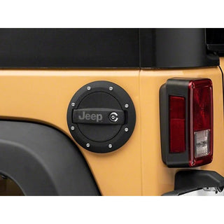 Officially Licensed Jeep Locking Fuel Door w/ Engraved Logo: Jeep Wrangler JK (07-18) / Grand Cherokee (05-10)