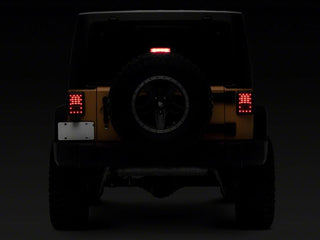 Raxiom Axial Series LED Tail Lights (REAR): Fits Most Jeep Wrangler Models (2007-2018) - Black Housing/Clear Lens