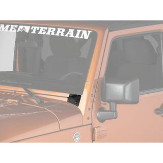 Raxiom Windshield Mounted Light Brackets: Fits Most Jeep Wrangler Models (2007-2018) - Black
