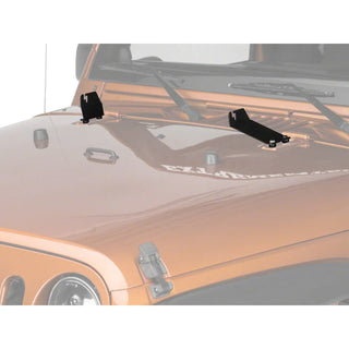 Raxiom Heavy Duty Powder Coated Steel 20-In Light Bar Hood Mounting Brackets: Fits Most Jeep Wrangler JK Models (2007-2018)