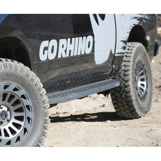 Go Rhino RB20 Complete Running Board Kit w/ Drop Steps: Fits Most Ram 1500 Models (2019-2024) - Black Textured Powdercoat