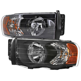 Spec D Euro Head Lights (Black): Dodge Ram 2002 - 2005