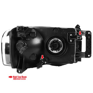 Spec D Euro Head Lights (Black): Dodge Ram 2002 - 2005