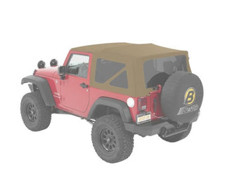 Bestop JK 2-Door Window Set Pebble Beige Twill (F&R): Jeep Wrangler 2007-2018 3.8L/3.6L