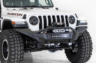 Addictive Desert Designs Stealth Fighter Front Bump w/ Top Hoop and Winch Mount: Jeep Gladiator / Wrangler 2020-2022