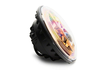 Raxiom 7-In LED Headlights Orange Housing Clear Lens: Fits Most Jeep Wrangler Models (2007-2018)