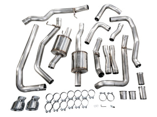 AWE Tuning Dual Rear Exit Catback Exhaust Chrome Tips (REAR): Ram 1500 3.0L 2025-2026