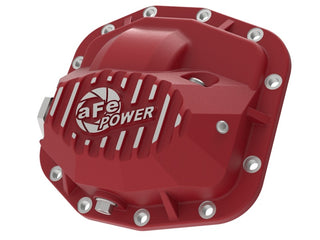 AFE Pro Series Front Differential Cover (Red w/Machined Fins): Jeep Wrangler JL 2018 - 2025 (w/ Dana M186)