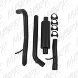 MBRP Cat Back Exhaust System (Single Rear Exit, Black): Jeep Wrangler / Rubicon JK 3.6L 2012 - 2018 (2-Door & 4-Door)