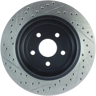 StopTech Rear Brake Rotor (REAR DRIVER SIDE): Dodge Durango (17-23) / Jeep Grand Cherokee (12-21) w/ Slotted and Drilled