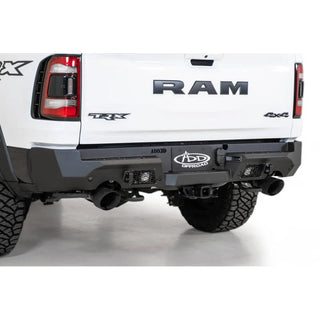 Addictive Desert Designs Stealth Fighter Rear Bumper w/ D-Rings and Cube Light Mounts: Ram 1500 TRX (2021-23) - Hammer Black