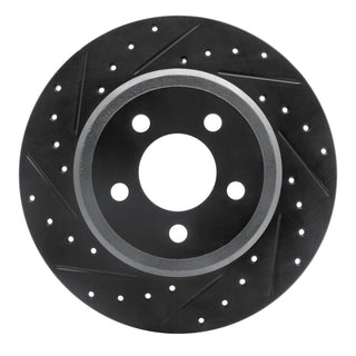 DFC 05-23 Chrysler 300 Rear Left Drilled & Slotted Black Brake Rotor