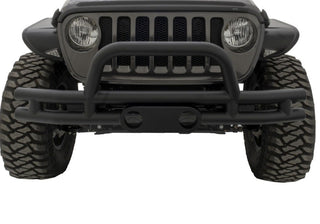 Rampage Double Tube Bumper Front Stainless: Jeep Wrangler JK/JL 2007-2026 - Black