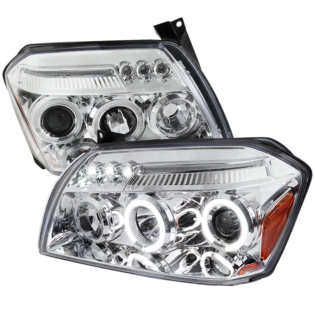 Spec D LED Projector Headlights (Chrome): Dodge Magnum 2005 - 2007