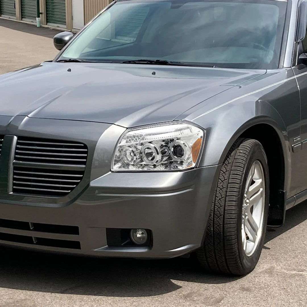 Spec D LED Projector Headlights (Chrome): Dodge Magnum 2005 - 2007