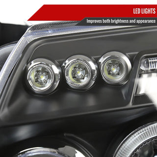 Spec D LED Projector Headlights (Black): Dodge Magnum 2005 - 2007