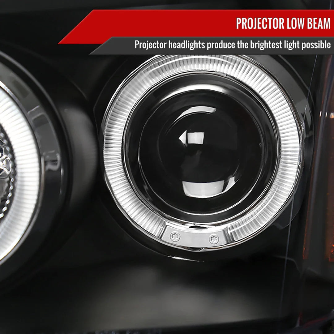 LED Halo Projector Headlights For 2005-2007 Dodge Magnum (Pair) - Autozensation