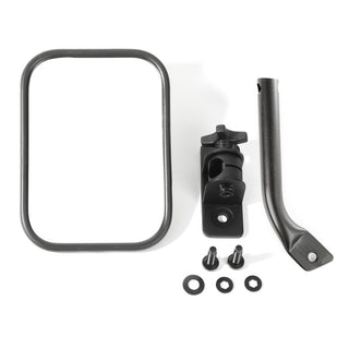 Rugged Ridge Stubby Rectangular Trail Mirror Textured Black: Jeep Wrangler 1997-2018