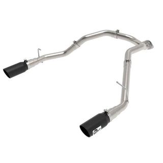 aFe Large Bore-HD 3" 409 Stainless Steel DPF-Back Exhaust System w/ Black Tip: Fits Most Ram 1500 Models (2019-2024)
