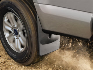 WeatherTech No-Drill Rear Mudflaps Black (REAR): Jeep Wrangler 2025 2.0L Turbo
