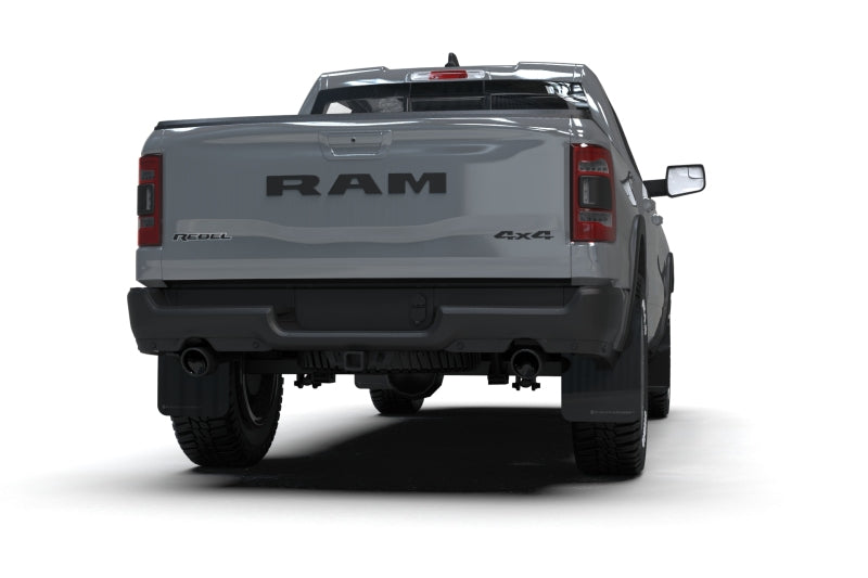 Rally Armor 19-25 Dodge Ram 1500 Rebel Black UR Mud Flap w/Metallic Black Logo