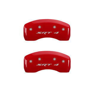 MGP 4 Caliper Covers Engraved Front & Rear SRT4 Red finish silver ch