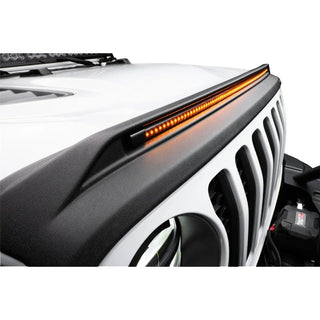 Husky Liners Aeroskin Lightshield PRO Hood Protector w/ Amber LED Lightbar: Dodge Ram 2002-2010 / Ram 2500 / 3500 (2011-2018) - Black