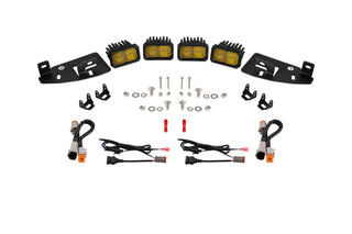 Diode Dynamics SSC2 LED Fog Pocket Kit Yellow Sport: Ram 1500 2019-2024 6.2L/5.7L