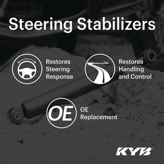 KYB Steering Stabilizers (FRONT): Jeep Wrangler 2007-2015 3.6L/3.8L V6