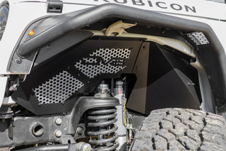 DV8 Offroad Front Inner Fenders Aluminum (F&R): Jeep Wrangler JK 2007-2018 3.8L/3.6L V6/2.0L Turbo - Satin Black